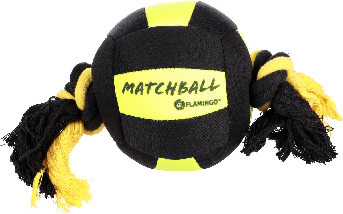 Flamingo Matchball Aqua - Speelgoed Honden - Hs Matchball Aqua Zwart/geel 13cm - 1st - 124574 - 1st