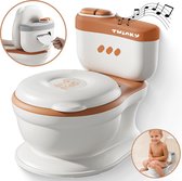 Twinky® Pot - Entraîneur de toilette 3 en 1 avec Musique et bouton de chasse d'eau - pour enfant, tout-petit et Bébé - Pot avec couvercle et porte-rouleau WC - Pot de Toilettes pour tout-petit - Réducteur de toilette - Marchepied