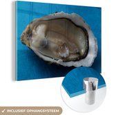 MuchoWow® Glasschilderij 60x40 cm - Schilderij acrylglas - Normandische oesters - Foto op glas - Schilderijen