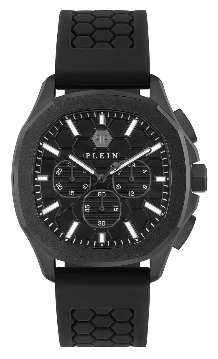Philipp Plein $keleton $pectre PWSAA0823 Horloge - Siliconen - Zwart - Ø 44 mm