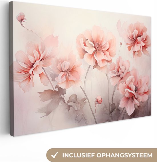 Canvas schilderij bloemen 120x80 cm - Home decoratie woonkamer - Keuken muur schilderijen - Wanddecoratie accessoires binnen - Kamer interieur decoraties - Wanddoek - Muurdecoratie industrieel - Living room decoration - Huisdecoratie