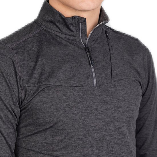 Func Factory mannen Longsleeve Pully Ashton zwart melange maat XL van Func Factory — afbeelding 2