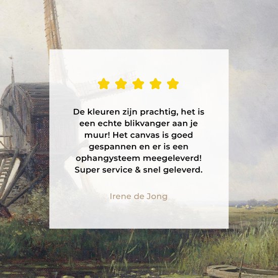 Toile - Peinture Moulin à vent - Willem Roelofs - Maîtres anciens - Art - 180x120 cm - Décoration murale - Salon