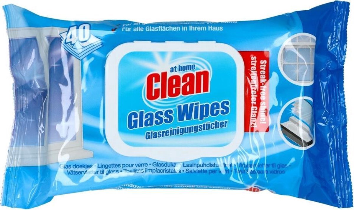 At Home Reinigingsdoekjes Glas 40 stuks - Voordeelverpakking 24 stuks