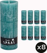 SPAAS - Rustieke geurloze cilinderkaars 68/190 mm, ± 95 uur - Smaragdgroen - Cilinderkaars