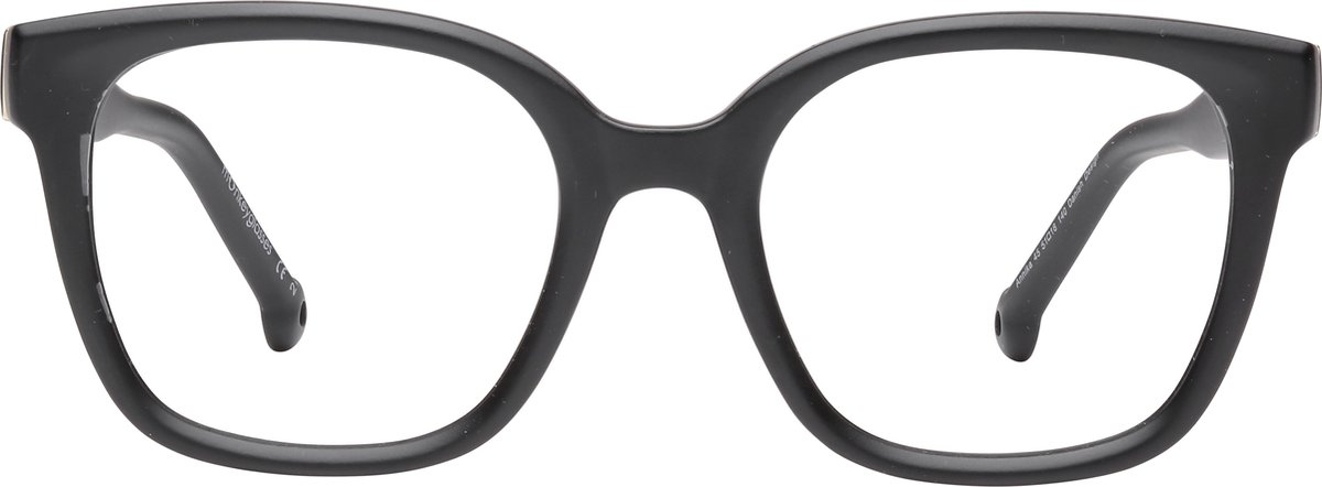 ™Monkeyglasses Annika 45 Matt Black BLC + 1,0 - Leesbril - Blauw Licht Bril - 100% Upcycled - Danish Design