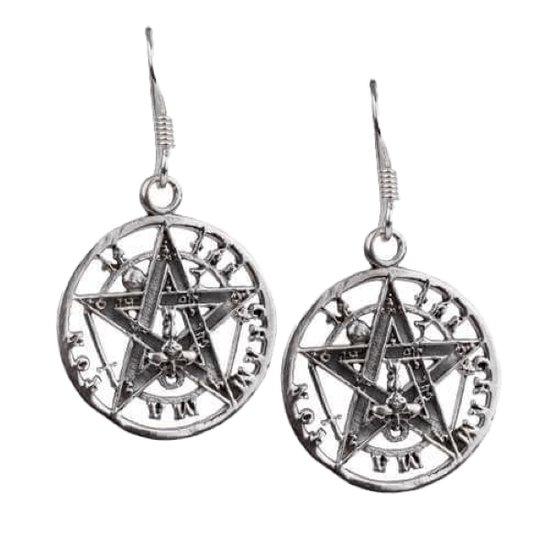 Zilveren oorbellen tetragrammaton (O725)