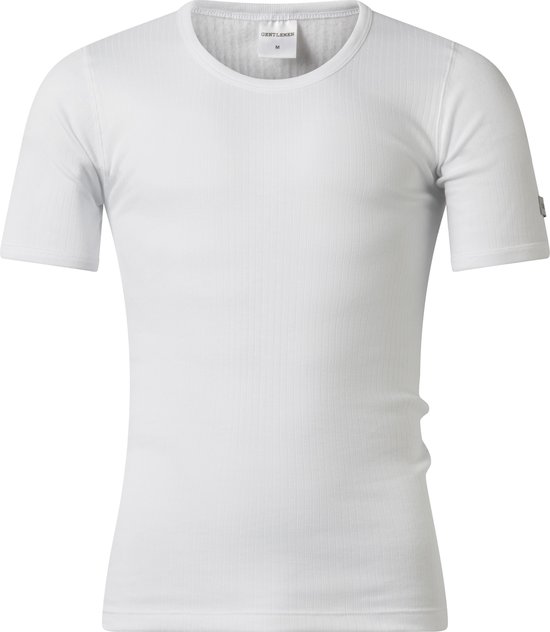 2 heren thermo T-shirts korte mouw van Gentlemen 50% polyester - 50% modal  445 wit maat L | bol