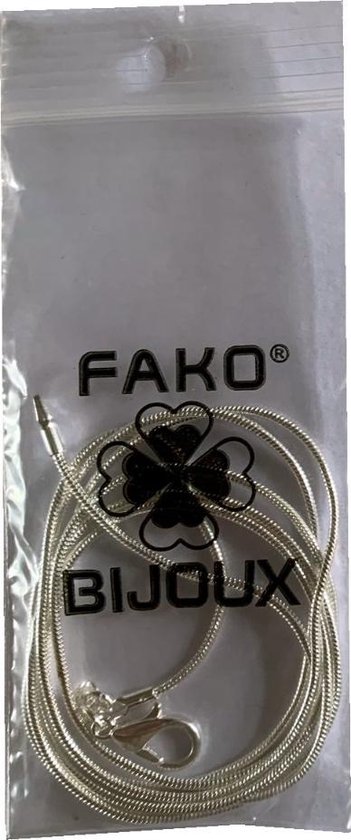 Fako Bijoux® - Ketting - Slang - 1mm - 50cm - Zilverkleurig - Fako Bijoux®