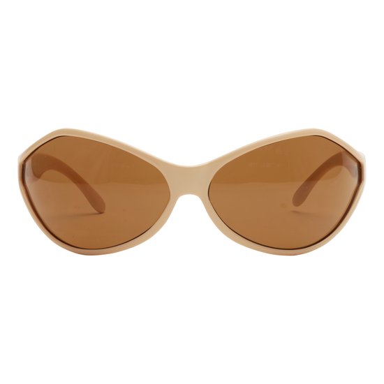 ™Monkeyglasses Bobo 10 White BROWN - Lunettes de soleil - Protection UV 100% - Design danois - 100% Upcycled