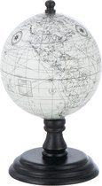 J-Line wereldbol Op Voet - hout - grijs/zwart - extra small
