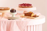J-Line Cake bord - taartplateau - keramiek - roze - medium - woonaccessoires