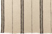 J-Line Plaid met lijnen - katoen - beige - 176 x 130 cm - woonaccessoires
