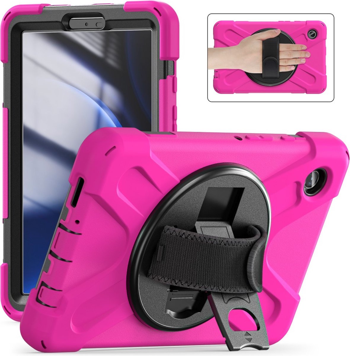 Tablethoes geschikt voor Samsung Galaxy Tab A9 (8,7") Hoesje - Heavy Duty Case - Roze
