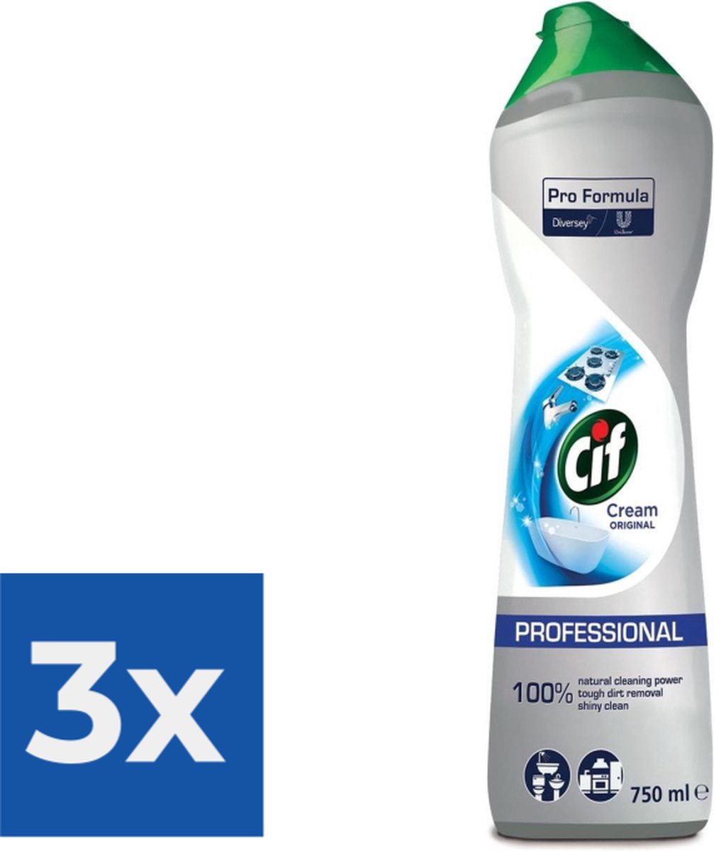 Schuurmiddel Cif cream 750ml - Voordeelverpakking 3 stuks