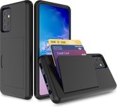 Smartphonica Samsung Galaxy S20 Plus coque solide en TPU avec porte-carte - Zwart / Back Cover adapté pour Samsung Galaxy S20 Plus