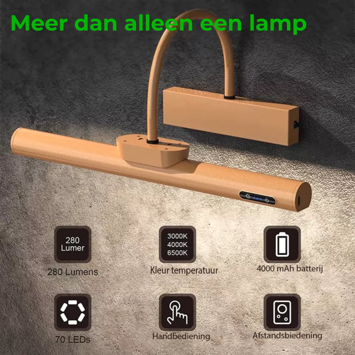 BandiO - Lampe tableau rechargeable - LED Dimmable - 3000K/4000K/6500K -  Tactile et