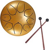Steel Tongue Drum - Handpan Drum - Hangdrum - Gouden