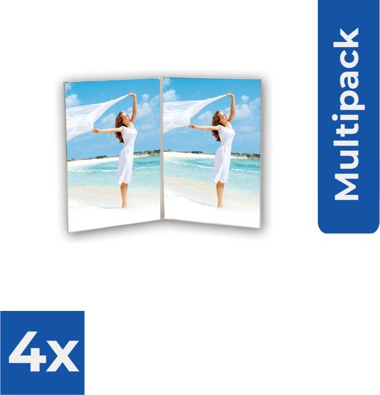 ZEP - Plexiglas Fotolijst Acrylic double verticaal voor foto formaat 2x10x15 - 730246 - Fotolijst - Voordeelverpakking 4 stuks