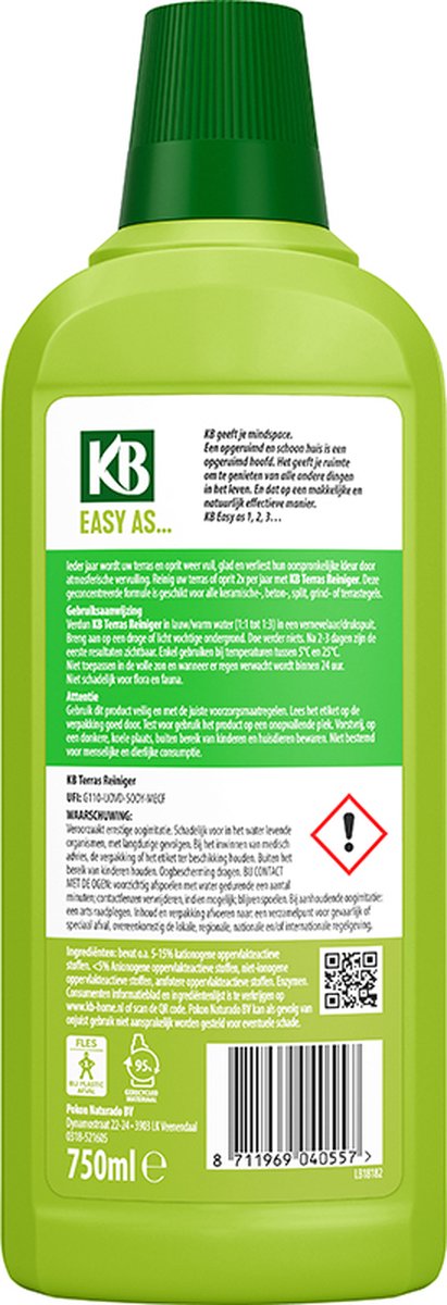 KB Terras Reiniger Concentraat - 750ml - Terrasreiniger vloeistof - Geschikt voor terras of oprit van Merkloos	 — afbeelding 3