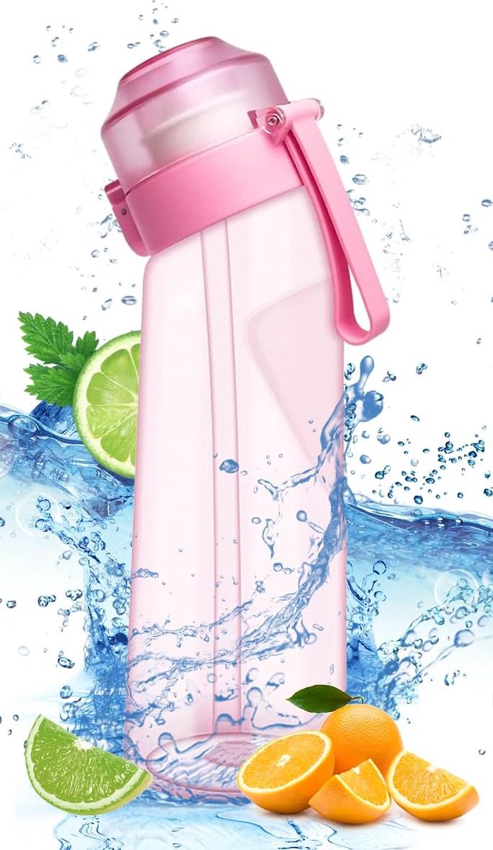 Geurwater Air Drinkfles Roze - Waterfles met rietje - 650 ml - BPA-vrij - Tritan - Water Bottle Up