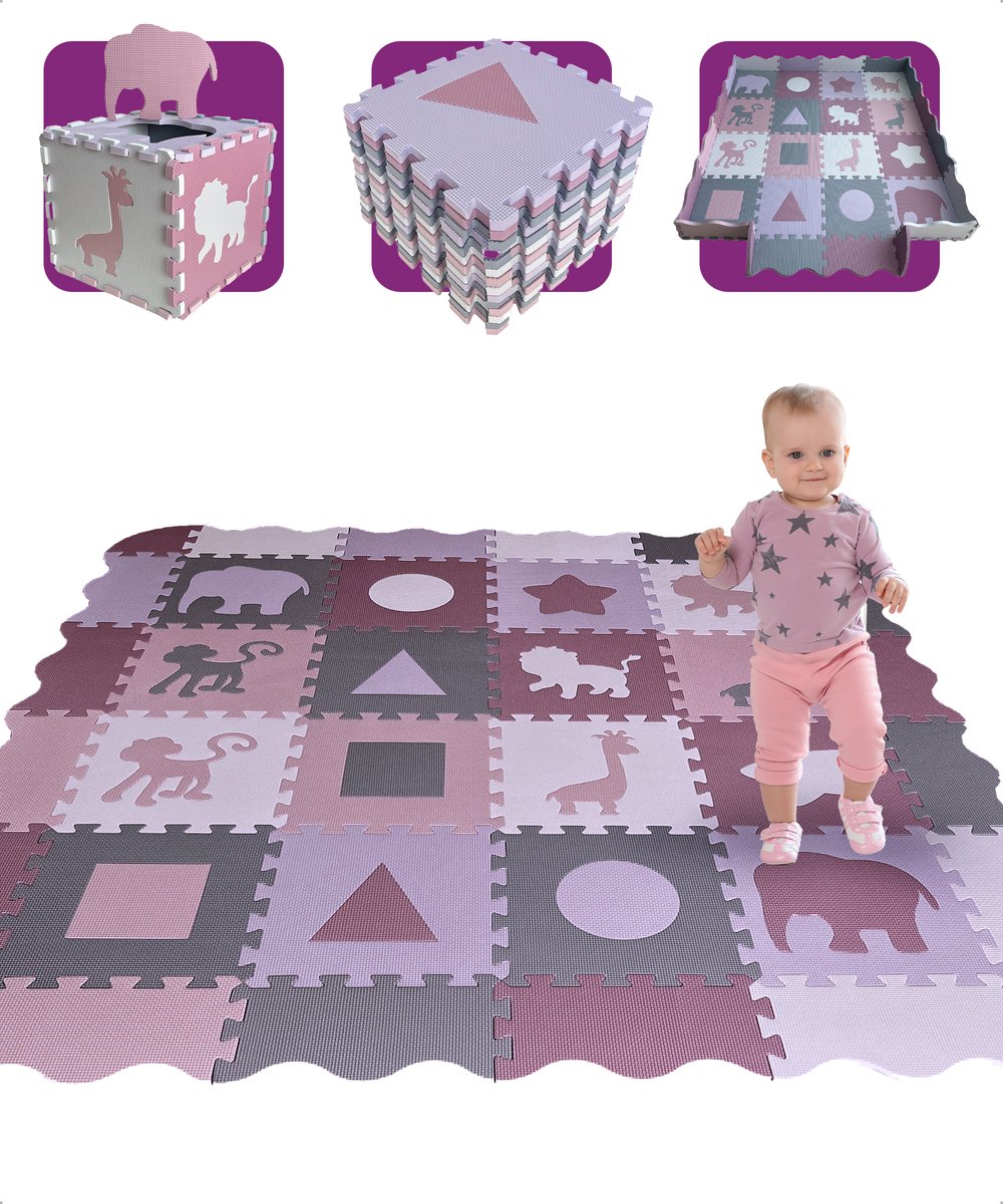 Bellettini® Speelmat voor Baby - Speelgoed 1 jaar - 36 Delige Puzzelmat - Kruipmat - Foam Tegels — afbeelding 5
