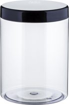 Pot en plastique vide - 1 litre - PET - Transparent avec couvercle noir - lot de 5 pièces - rechargeable - vide