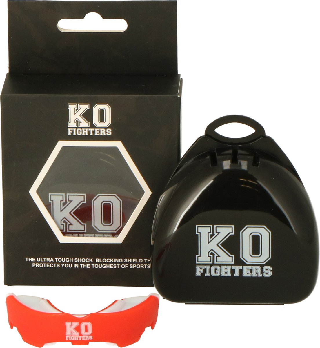 KO Fighters - Hockey Bitje - Gebitsbeschermer - Mouthguard - Rood/ Wit - Senior