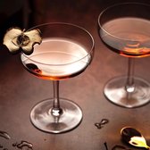 Elegante Coupe Cocktailglazen Set van 4 | Handgemaakte Kristallen Glazen voor de Bar met Recepten E-Book | Champagne- en Cocktailglazen | Perfecte Cocktailglas voor Espresso Martini | Set van Cocktailglazen