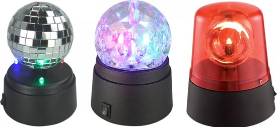 Party light Kidz-Party set van 3 Mini Led licht effecten