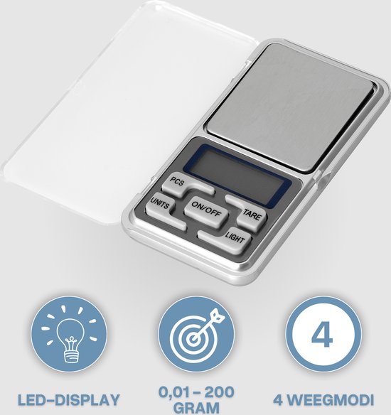 Keukenweegschaal Mini-weegschaal, digitale weegschaal, 0,01 g elektronische weegschaal met hoge precisie, elektronische sieraden goudgewicht wegen Keukengerei