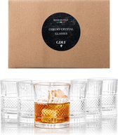 Verres de Luxe GDLF ® Set de 6 pièces - Taille diamant - Verre en cristal sans plomb - 330 ml - Verres à eau/ verres à jus - Verre à cocktail
