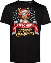 T-shirt kind Enschede | Foute Kersttrui Dames Heren | Kerstcadeau | FC Twente supporter | Zwart | maat 128
