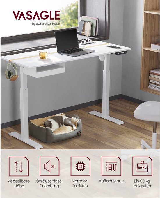 WOLTU In hoogte verstelbaar bureau elektrisch 120x60 cm