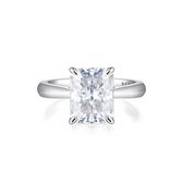 Luminara - 18k Roségouden Radiant Moissanite Verlovingsring met Hidden Halo - 0.7 karaat