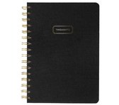 Eccolo Wirebound Notebook, Flexible Faux Leather Covers, 192 Cream Lined Pages, Oxford Black Unknown Binding 20.96 x 15.24 x 1.02 cm