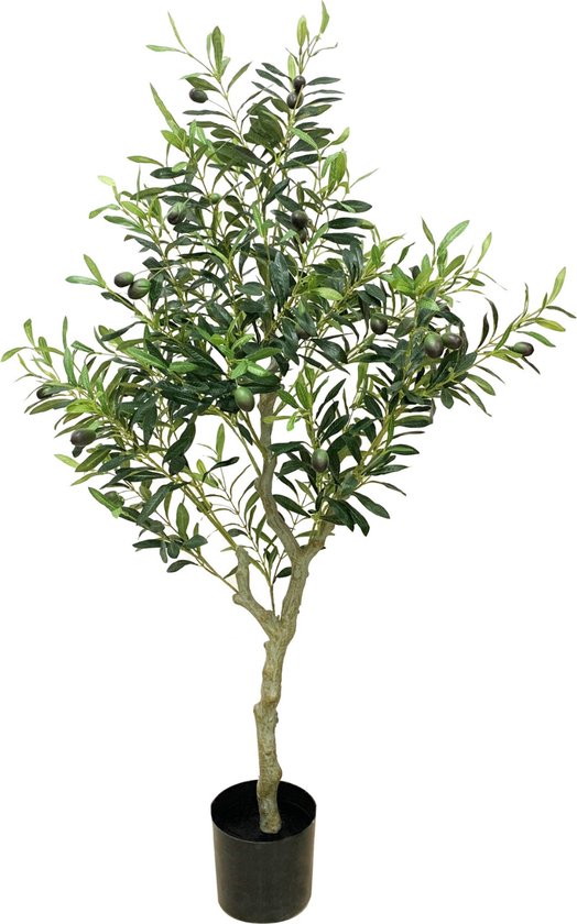 Kunst Olijfboom 120cm | Olijf Kunstplant | Neppe Olijfboom | Kunstplant voor Binnen | Valse Olijfboom