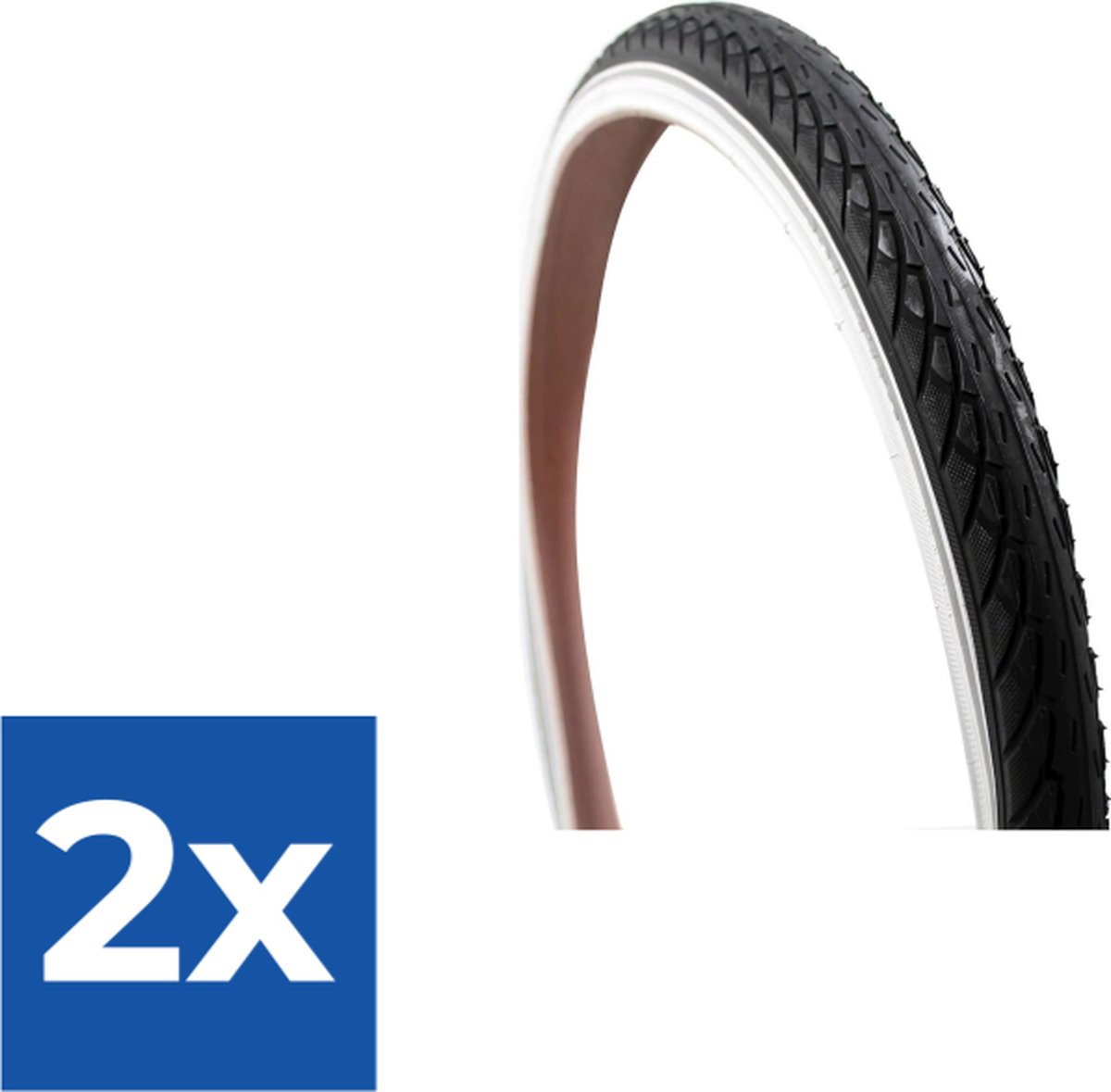 Deli Tire Buitenband SA-206 26 x 1.75 zw wit refl - Voordeelverpakking 2 stuks