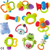 Rammelaar en Bijtring Set - Baby Speelgoed Shakers - Perfecte Rammelaar voor Grijpen en Ontdekken - Educatief Speelgoed voor Pasgeborenen - Geschikt voor 3-6-9-12 Maanden - Ideaal als Baby Geschenk