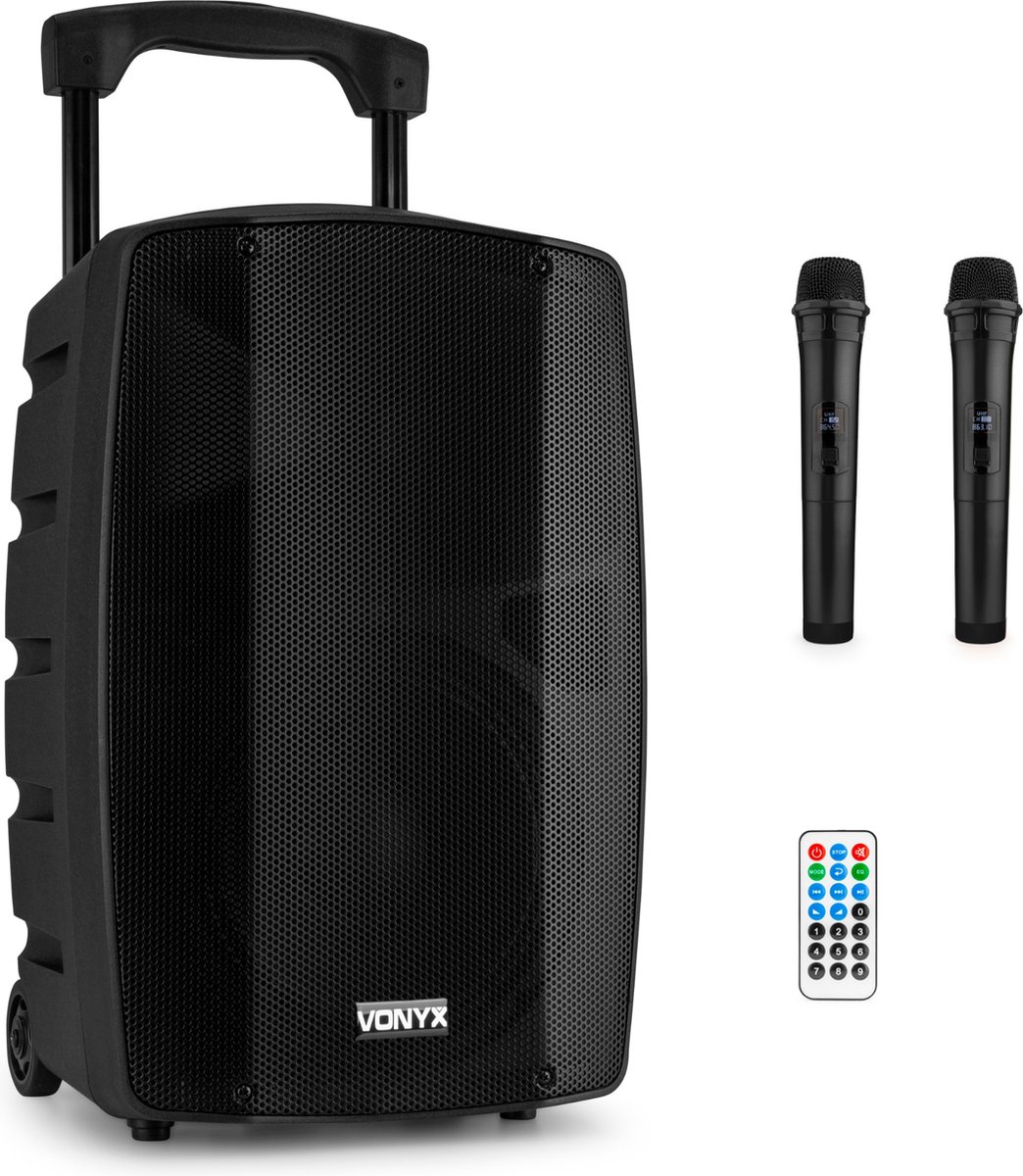 Vonyx VSP200 - 200 Watt Mobiele Speaker met Bluetooth 5.0 - 10 inch - 2  Draadloze UHF... | bol