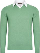 Cappuccino Italia - Heren Trui Mock Pullover - Groen - Maat S