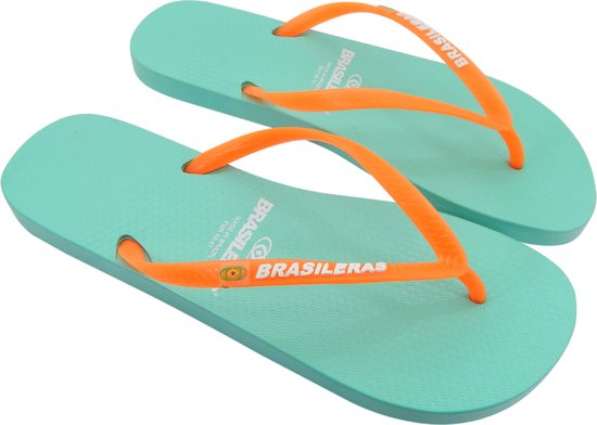 Brasileras Slippers dames- Groen water/sinaasappel- 34/35