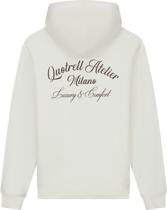 Quotrell - ATELIER MILANO HOODIE - OFF WHITE/BROWN - XS