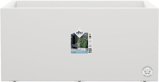 Elho Vivo Next Lang 80 - Plantenbak voor Binnen & Buiten Rechthoekig - 100% Gerecycled Plastic - L 78.0 x H 37.9 cm - Wit