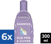 Andrélon Klei Fris & Zuiver Shampoo 300 ml - Voordeelverpakking 6 stuks