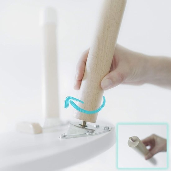Kindertafel met stoel: robuuste kinderstoelenset van grenenhout om te spelen en te leren - perfect kinderkamermeubel in Scandinavische stijl (roze, 1 stoel) van Kinder — afbeelding 3