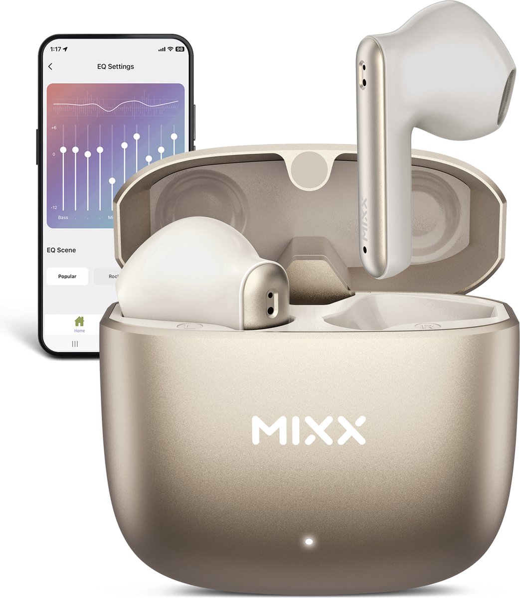 Mixx StreamBuds Custom 2 - True Wireless In-ear Koptelefoon - Champagne Goud