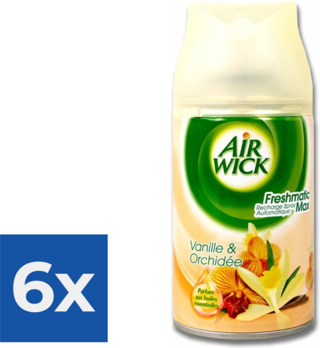Air Wick Freshmatic Max Pure Automatische Spray Navulling Vanille & Orchidee 250 ml - Voordeelverpakking 6 stuks