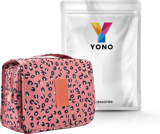 YONO Reis Toilettas met Ophang Haak voor Toiletartikelen – Travel Organizer – Cosmetica Tas – Leopard - YONO