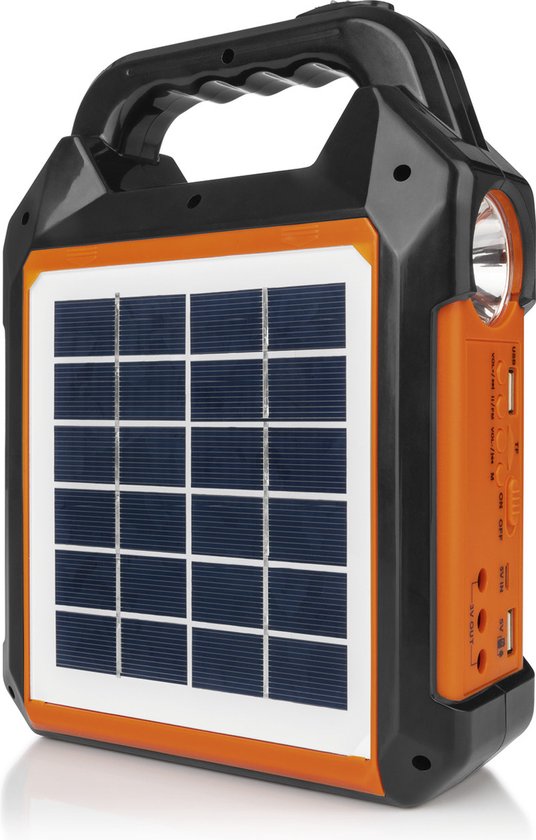 Draagbare krachtcentrale, zonne-generator met panelen inbegrepen, LiFePO4 batterijpakket, kleine zonne-energiegenerator met DC/USB-uitgangen, LED-zaklamp voor thuisgebruik, outdoor camping stil (blauw
